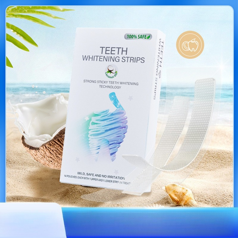 Teeth Whitening With Coconut Oil - Parche de belleza 6D con aceite