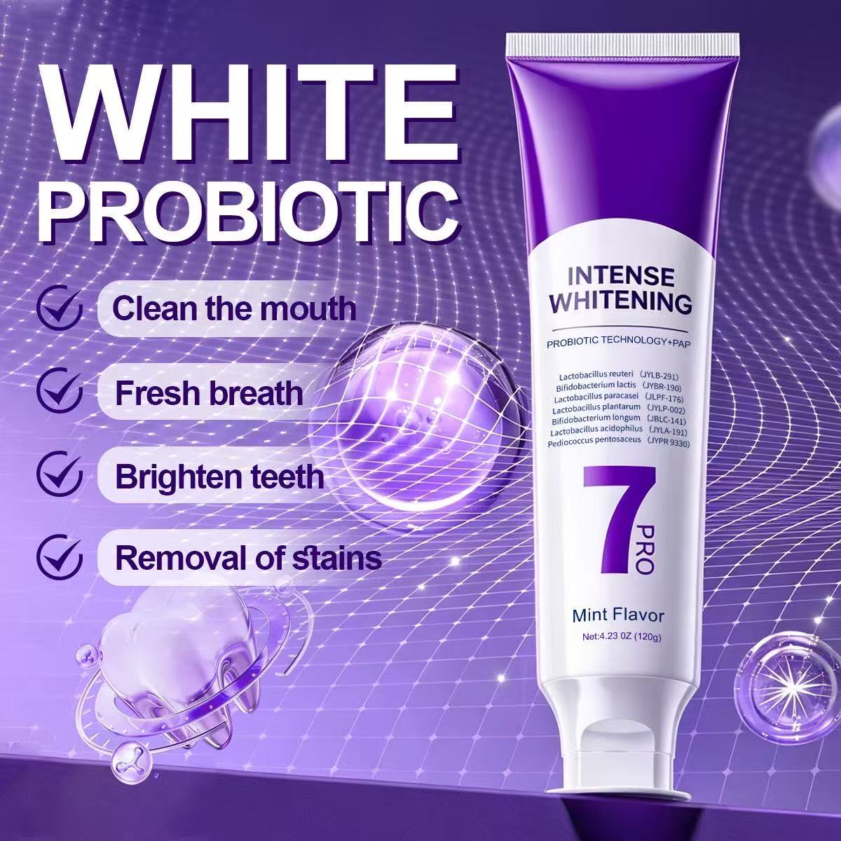 Teeth Whitening Treatment - Pasta Dental Blanqueadora Probiótica 7-Pro: Elimina