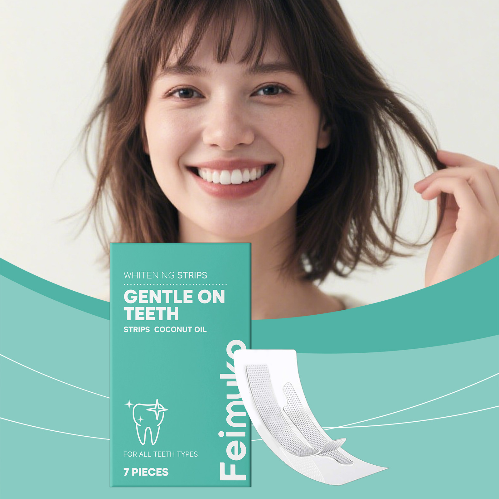 Teeth Whitening With Coconut Oil - Tiras Blanqueadoras de Dientes con Aceite