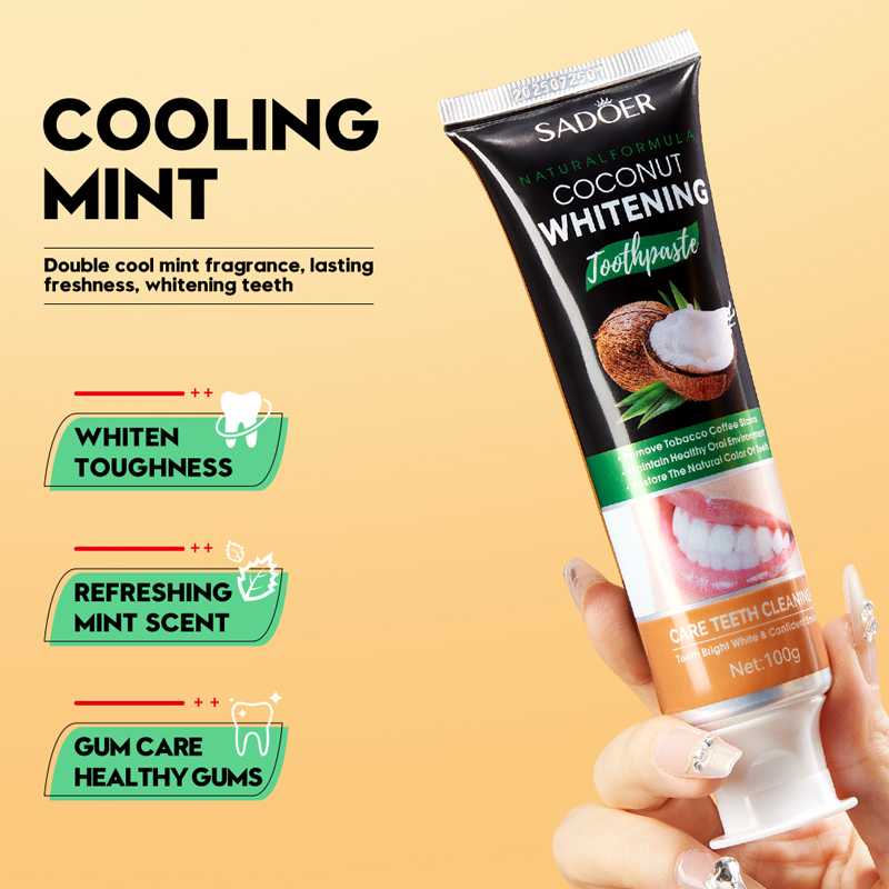 Teeth Whitening With Coconut Oil - SADOER aceite de coco pasta de
