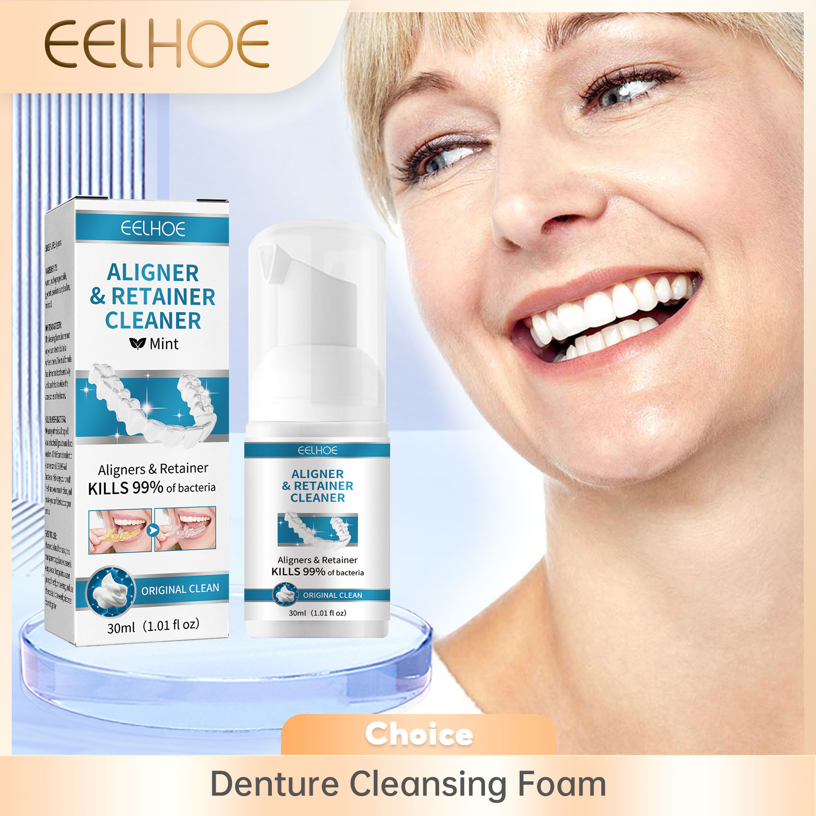 Teeth Whitening Treatment - Alineador limpiador de dentaduras postizas, espuma