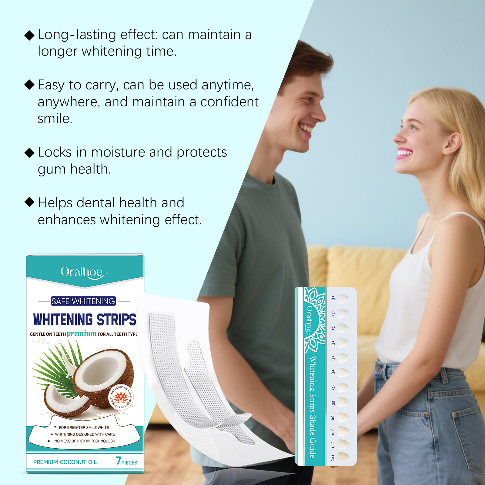 Tiras blanqueadoras de dientes - Teeth Whitening With Coconut Oil reseña y precio