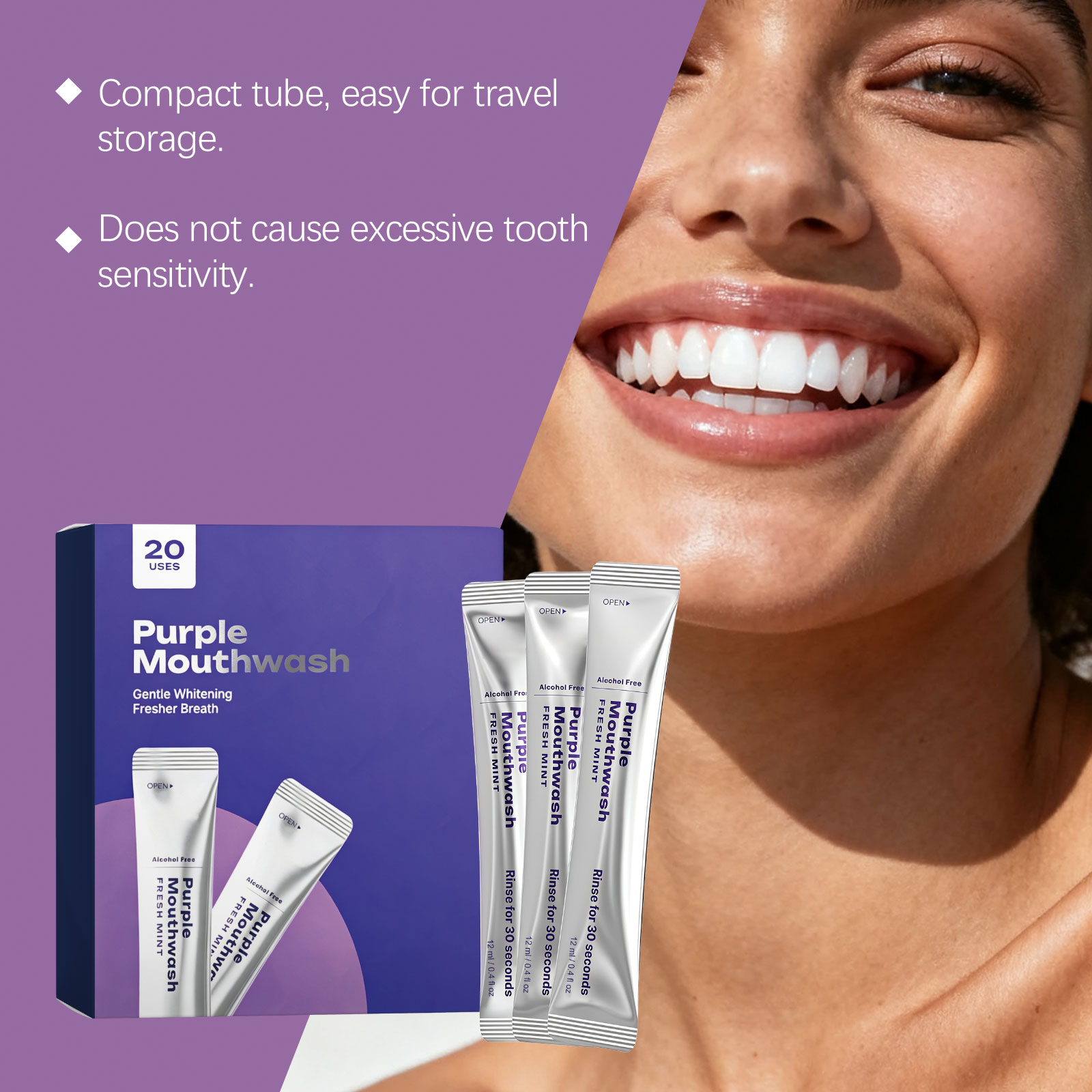 Tiras de Enjuague Bucal Púrpur - Teeth Whitening Promotion reseña y precio